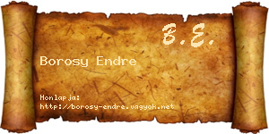 Borosy Endre névjegykártya